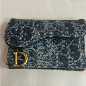 Dior Blue and Gold Wallet